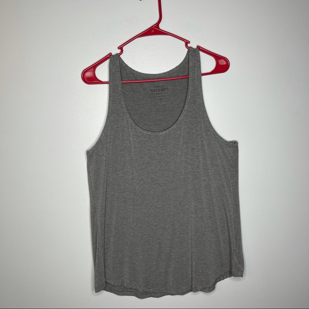 TORRID SIZE 00 SUPER SOFT Gray SCOOP NECK LAYERING TANK